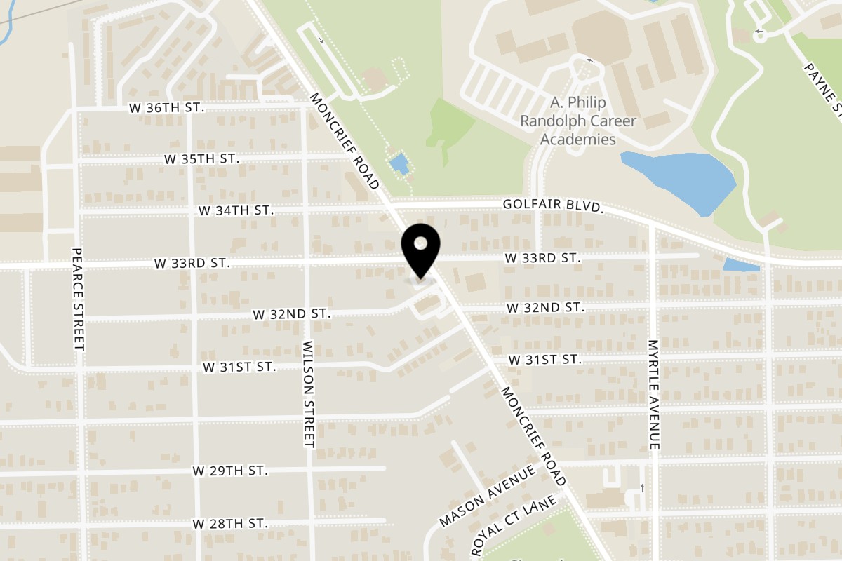 Map showing the location of Duval Fish & Chicken on 4250 Moncrief Rd in Jacksonville